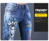 Slim Fit Korean Streetwear Graphical Printed Luxury Hip-Hop Stretch Denim Jeans for Men - Perfect Medium Wash Jeans Outfit